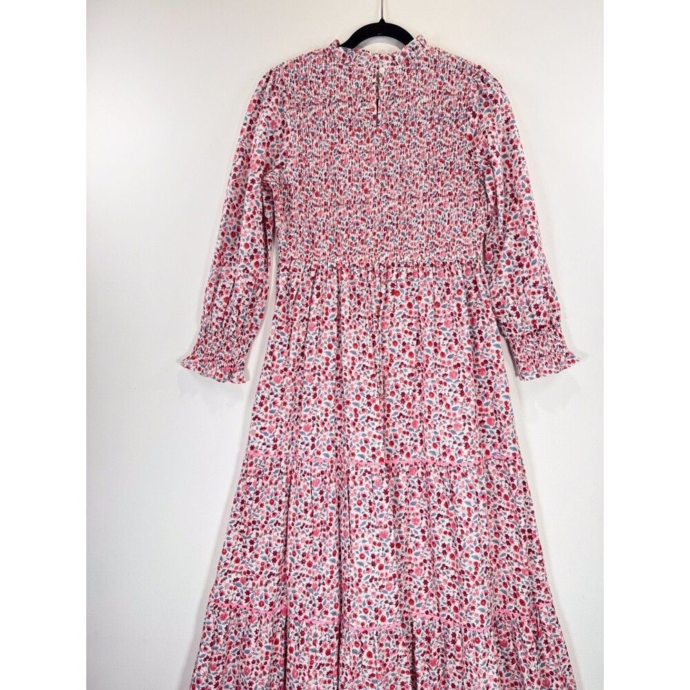 NWT Pink City Prints Maxi Dress Pink Scarlet Forest Isabel Smocked Tiered Small - Picture 9 of 13